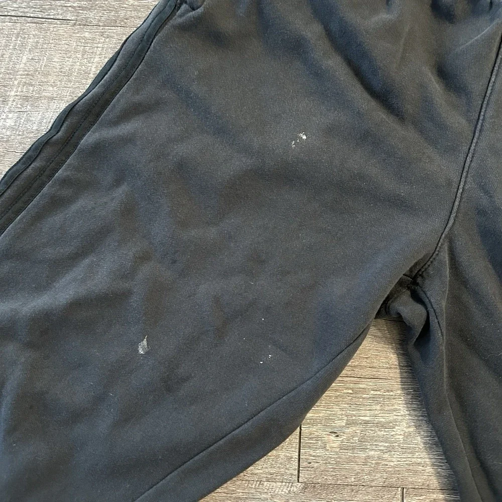 Adidas Sweat Pants M Y2K Vintage Streetwear Wide Leg Baggy Triple Tre Black
